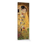 1art1 Gustav Klimt Póster Impresión En Lienzo El Beso II Cuadro En Bastidor De Camilla De Madera | Mural XXL | Imagen 150x50 cm