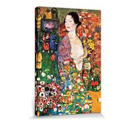 1art1 Gustav Klimt Póster Impresión En Lienzo La Bailarina, 1916 Cuadro En Bastidor De Camilla De Madera | Mural XXL | Imagen 120x80 cm