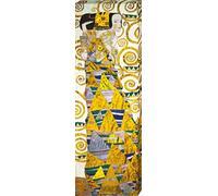 1art1 Gustav Klimt Póster Impresión En Lienzo La Expectación, 1905-1909 (Detalle) Cuadro En Bastidor De Camilla De Madera | Mural XXL | Imagen 90x30 cm