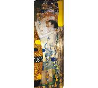 1art1 Gustav Klimt Póster Impresión En Lienzo Las Tres Edades De La Mujer, Detalle Cuadro En Bastidor De Camilla De Madera | Mural XXL | Imagen 90x30 cm
