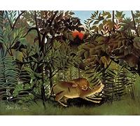 1art1 Henri Rousseau Póster The Hungry Lion Throws Itself On The Antelope, 1905 Póster Impresión Artística 80x60 cm