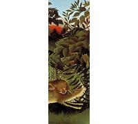 1art1 Henri Rousseau Póster The Hungry Lion Throws Itself On The Antelope, 1905 Póster Impresión Artística 158x53 cm