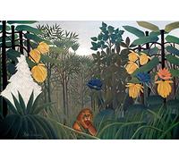 1art1 Henri Rousseau Póster XXL The Meal of The Lion, 1907 Cartel 120x80 cm