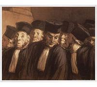 1art1 Honoré Daumier Póster Impresión Artística con Marco (Plástico) - Los Abogados (50 x 40cm)
