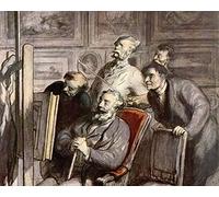 1art1 Honoré Daumier Póster Impresión En Lienzo Los Amantes del Arte, Circa 1862 Cuadro En Bastidor De Camilla De Madera | Mural XXL | Imagen 50x40 cm