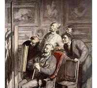 1art1 Honoré Daumier Póster Los Amantes del Arte, Circa 1862 Póster Impresión Artística 70x70 cm