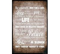1art1 Inspiración Cartel con Marco (Plástico) - Be Yourself, Live The Life You Have Imagined (91 x 61cm)