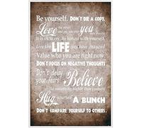 1art1 Inspiración Cartel con Marco (Plástico) - Be Yourself, Live The Life You Have Imagined (91 x 61cm)