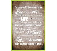 1art1 Inspiración Cartel con Marco (Plástico) - Be Yourself, Live The Life You Have Imagined (91 x 61cm)