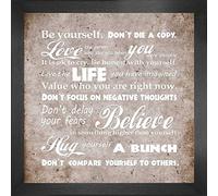 1art1 Inspiración Póster Impresión Artística con Marco (Madera DM) - Be Yourself, Live The Life You Have Imagined (40 x 40cm)