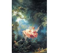 1art1 Jean-Honoré Fragonard Póster Impresión En Lienzo Los Felices Azares del Columpio, 1767 Cuadro En Bastidor De Camilla De Madera | Mural XXL | Imagen 120x80 cm