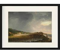 1art1 Johan Christian Dahl Póster Puente sobre El Tryggevælde Å, 1815 Cuadro Enmarcado con Fine Passepartout | Cuadros De Pared | En Un Marco De Imagen 80x60 cm