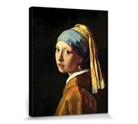 1art1 Johannes Vermeer Póster Impresión En Lienzo La Joven De La Perla, 1665 Cuadro En Bastidor De Camilla De Madera | Mural XXL | Imagen 50x40 cm