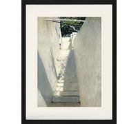 1art1 John Singer Sargent Póster Escalera En Capri, 1878 Cuadro Enmarcado con Fine Passepartout | Cuadros De Pared | En Un Marco De Imagen 80x60 cm
