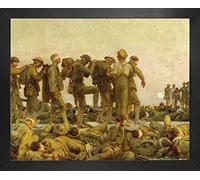 1art1 John Singer Sargent Póster Impresión Artística con Marco (Madera DM) - Gaseados, 1918, Soldados En La Primera Guerra Mundial (50 x 40cm)