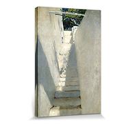 1art1 John Singer Sargent Póster Impresión En Lienzo Escalera En Capri, 1878 Cuadro En Bastidor De Camilla De Madera | Mural XXL | Imagen 30x20 cm