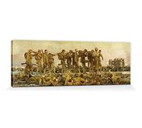 1art1 John Singer Sargent Póster Impresión En Lienzo Gaseados, 1918, Soldados En La Primera Guerra Mundial Cuadro En Bastidor De Camilla De Madera | Mural XXL | Imagen 120x40 cm