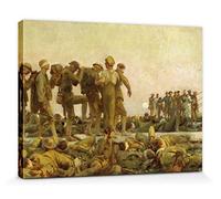 1art1 John Singer Sargent Póster Impresión En Lienzo Gaseados, 1918, Soldados En La Primera Guerra Mundial Cuadro En Bastidor De Camilla De Madera | Mural XXL | Imagen 40x30 cm