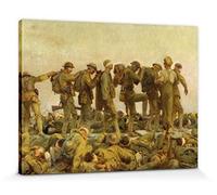 1art1 John Singer Sargent Póster Impresión En Lienzo Gaseados, 1918, Soldados En La Primera Guerra Mundial Cuadro En Bastidor De Camilla De Madera | Mural XXL | Imagen 80x60 cm