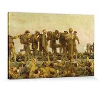 1art1 John Singer Sargent Póster Impresión En Lienzo Gaseados, 1918, Soldados En La Primera Guerra Mundial Cuadro En Bastidor De Camilla De Madera | Mural XXL | Imagen 120x80 cm