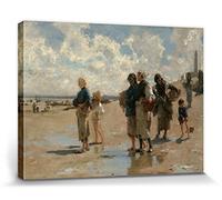 1art1 John Singer Sargent Póster Impresión En Lienzo Pesca De Ostras En Cancale, 1878 Cuadro En Bastidor De Camilla De Madera | Mural XXL | Imagen 40x30 cm