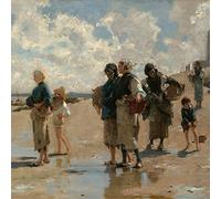 1art1 John Singer Sargent Póster Pesca De Ostras En Cancale, 1878 Póster Impresión Artística 100x100 cm