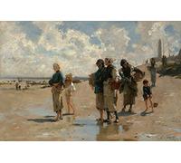 1art1 John Singer Sargent Póster Pesca De Ostras En Cancale, 1878 Póster Impresión Artística 120x80 cm