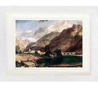 1art1 Joseph William Turner Póster Bonneville, Savoy, Mont Blanc Cuadro Enmarcado con Fine Passepartout | Cuadros De Pared | En Un Marco De Imagen 40x30 cm