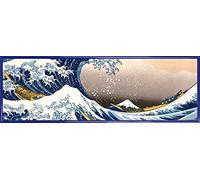 1art1 Katsushika Hokusai Póster Impresión Artística con Marco (Plástico) - La Gran Ola De Kanagawa (91 x 30cm)