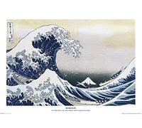 1art1 Katsushika Hokusai Póster La Gran Ola De Kanagawa Cartel 91x61 cm