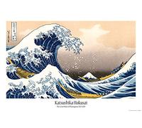1art1 Katsushika Hokusai Póster La Gran Ola De Kanagawa Cartel 91x61 cm