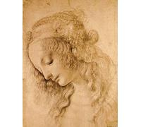 1art1 Leonardo Da Vinci Póster Cabeza De Mujer, Aprox. 1478 Póster Impresión Artística 80x60 cm