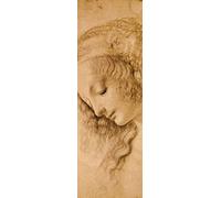 1art1 Leonardo Da Vinci Póster Impresión En Lienzo Cabeza De Mujer, Aprox. 1478 Cuadro En Bastidor De Camilla De Madera | Mural XXL | Imagen 90x30 cm