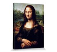 1art1 Leonardo Da Vinci Póster Impresión En Lienzo La Gioconda Cuadro En Bastidor De Camilla De Madera | Mural XXL | Imagen 40x30 cm