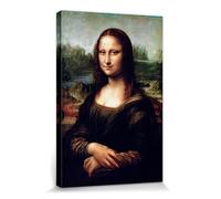 1art1 Leonardo Da Vinci Póster Impresión En Lienzo La Gioconda Cuadro En Bastidor De Camilla De Madera | Mural XXL | Imagen 30x20 cm