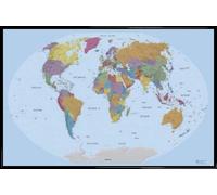 1art1 Mapas Cartel con Marco (Plástico) - Mapa del Mundo, Edición 2011, En Inglés (91 x 61cm)