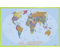 1art1 Mapas Cartel con Marco (Plástico) - Mapa del Mundo, Edición 2011, En Inglés (91 x 61cm)