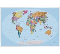 1art1 Mapas Cartel con Marco (Plástico) - Mapa del Mundo, En Inglés (91 x 61cm)