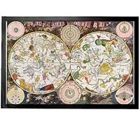1art1 Mapas Históricos Celestial Map 17th Century, Frederik De Wit Felpudo Alfombra 60x40 cm