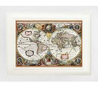 1art1 Mapas Históricos Póster Carta del Mundo, Nova Totius Terrarum, 1630 Cuadro Enmarcado con Fine Passepartout | Cuadros De Pared | En Un Marco De Imagen 40x30 cm