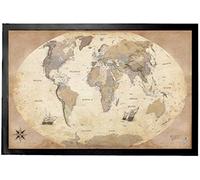 1art1 Mapas Mapa del Mundo, Estilo Vintage, En Inglés Felpudo Alfombra 60x40 cm