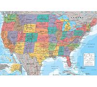 1art1 Mapas - Mapa Geográfico De Los Estados Unidos De América, En Inglés Póster (91 x 61cm)