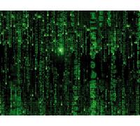 1art1 Matrix Póster Impresión En Lienzo Código Matrix, Lluvia Digital Cuadro En Bastidor De Camilla De Madera | Mural XXL | Imagen 80x60 cm