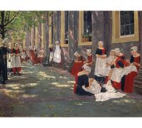 1art1 MAX Liebermann Hora De Tiempo Libre En El Orfanato De Ámsterdam, 1881-1882, 2 Partes Póster Fotomural 240x180 cm