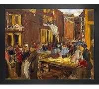 1art1 MAX Liebermann Póster Impresión Artística con Marco (Madera DM) - Callejón Judío En Ámsterdam, 1905 (50 x 40cm)