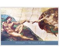 1art1 Michelangelo Buonarroti Cartel con Marco (Plástico) - La Creación De Adán, 1508-1512 (91 x 61cm)