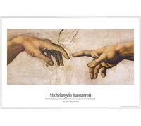 1art1 Michelangelo Buonarroti Cartel con Marco (Plástico) - The Creation of Adam, Detail, 1508-1512 (91 x 61cm)