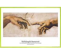 1art1 Michelangelo Buonarroti Cartel con Marco (Plástico) - The Creation of Adam, Detail, 1508-1512 (91 x 61cm)