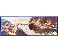 1art1 Michelangelo Buonarroti Póster Impresión Artística con Marco (Plástico) - La Creación De Adán, 1508-1512 (91 x 30cm)