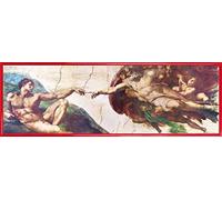 1art1 Michelangelo Buonarroti Póster Impresión Artística con Marco (Plástico) - La Creación De Adán, 1508-1512 (91 x 30cm)